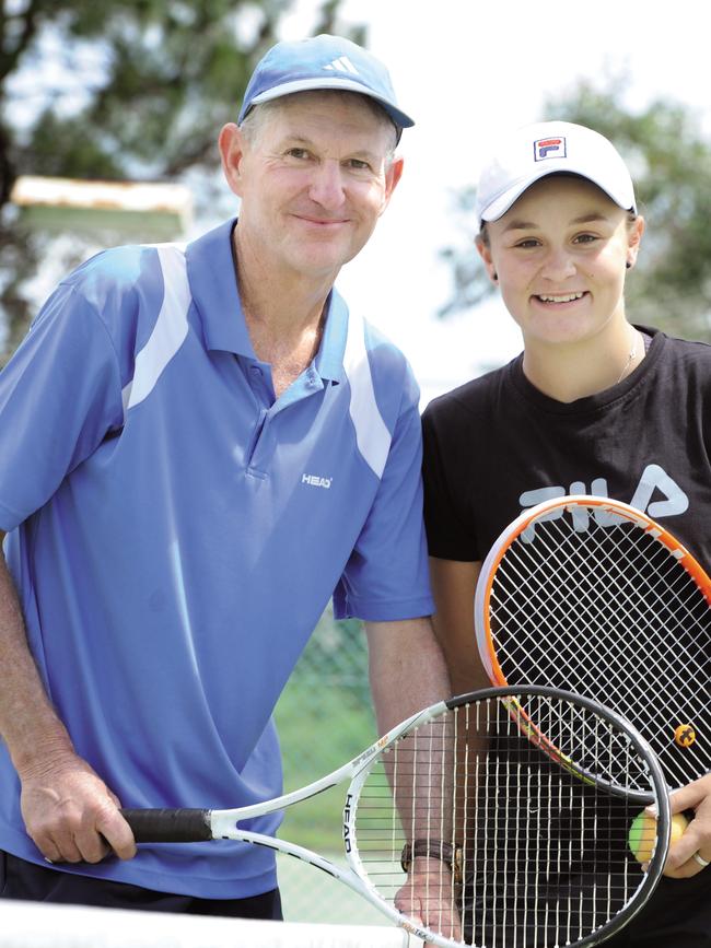 Barty with her coach Jim Joyce. Picture: Patria Jannides