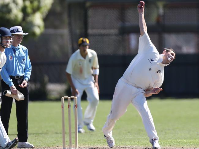 Sam Taylor bends his back. Picture: Stuart Milligan