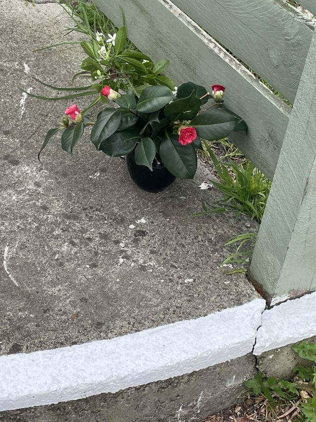 A neighbour dropped off flowers at the scene.