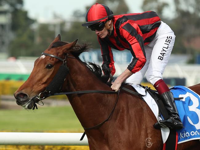 SYDNEY, AUSTRALIA - JUNE 29: Regan Bayliss riding Amberite   wins Race 4 Prague Yearlings Selling Now during "McKell Cup Day" - Sydney Racing at Rosehill Gardens on June 29, 2024 in Sydney, Australia. (Photo by Jeremy Ng/Getty Images)