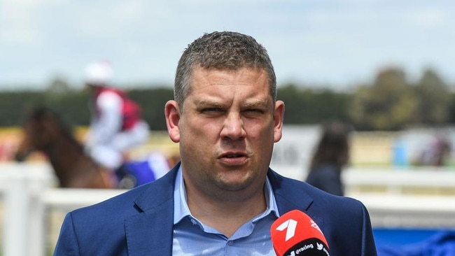 Trent Busuttin (pictured) and training partner Natalie Young are eager to win the Golden Eagle. Picture: Racing Photos via Getty Images.