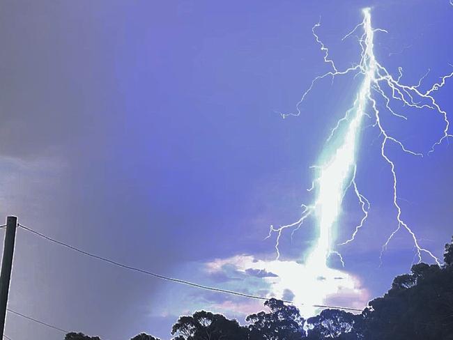 Lightning stopped a cricket game at Langwarrin last Friday.