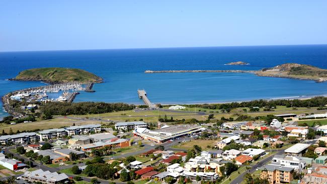 An aerial view of the Coffs Harbour jetty, marina and foreshore. Picture: The Coffs Coast Advocate/Trevor Veale