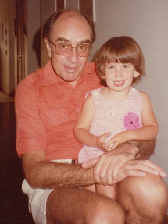 Sarah Holland-Batt as child with her father.