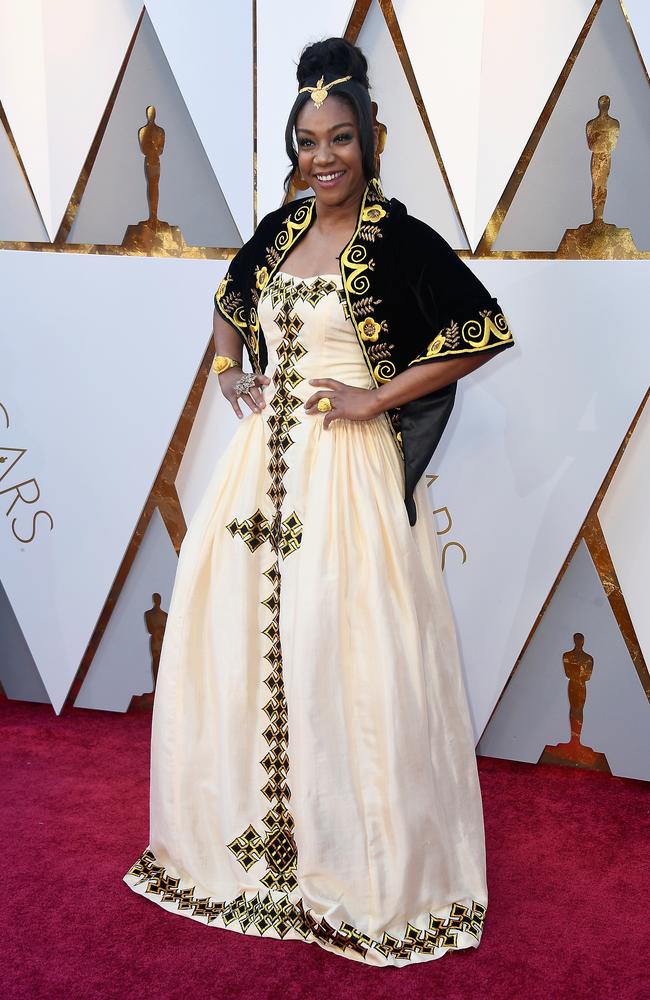 Haddish’s red carpet look was a tribute to her late father. Picture: Getty