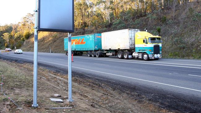 The Midland Highway, at Constitution Hill. The highway is the most complained about road in the state.