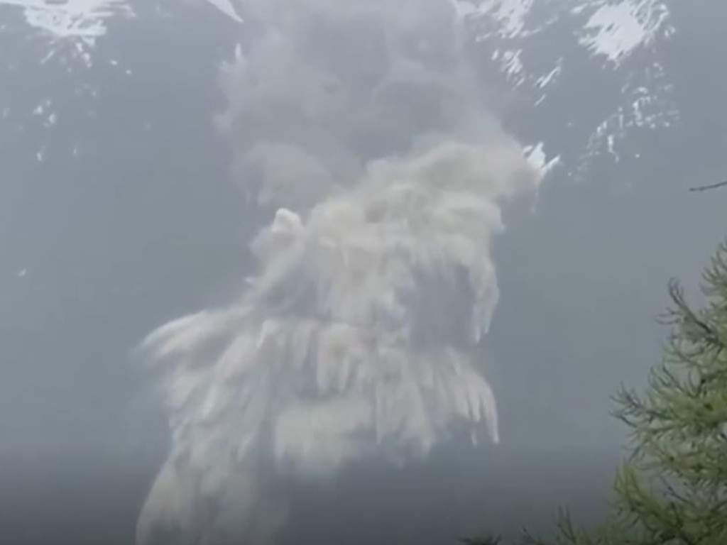 Horrifying footage shows the landslide rushing towards the town. Picture: Supplied