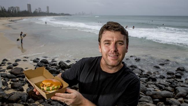 Rick Shores Head chef James Brady with a bug roll. Picture: Jerad Williams