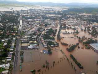 Aerial photo of Lismore during the March 2017 Flood. Picture: Westpac Life Saver Rescue Helico