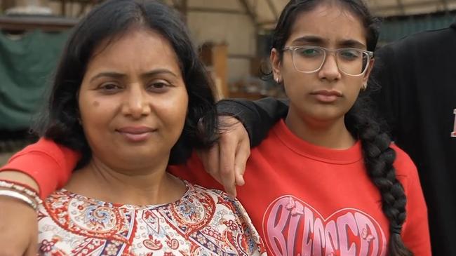 Kesar and her brother were robbed after the alleged murder of their mother Amar Sardar. They now live with their aunt Simran Sardar. Picture: 9 News