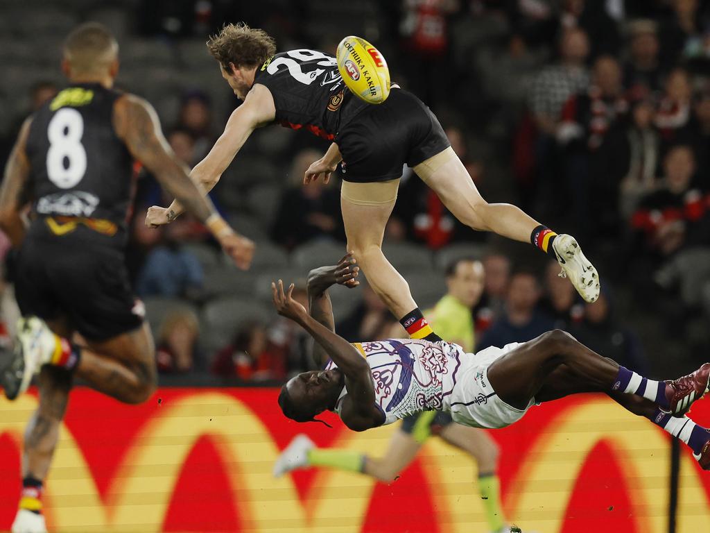 Docker Michael Frederick was concussed in this incident. Pic: Michael Klein