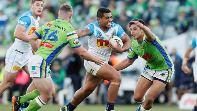 Debutant Moeaki Fotuaika was the Titans’ best against Canberra.