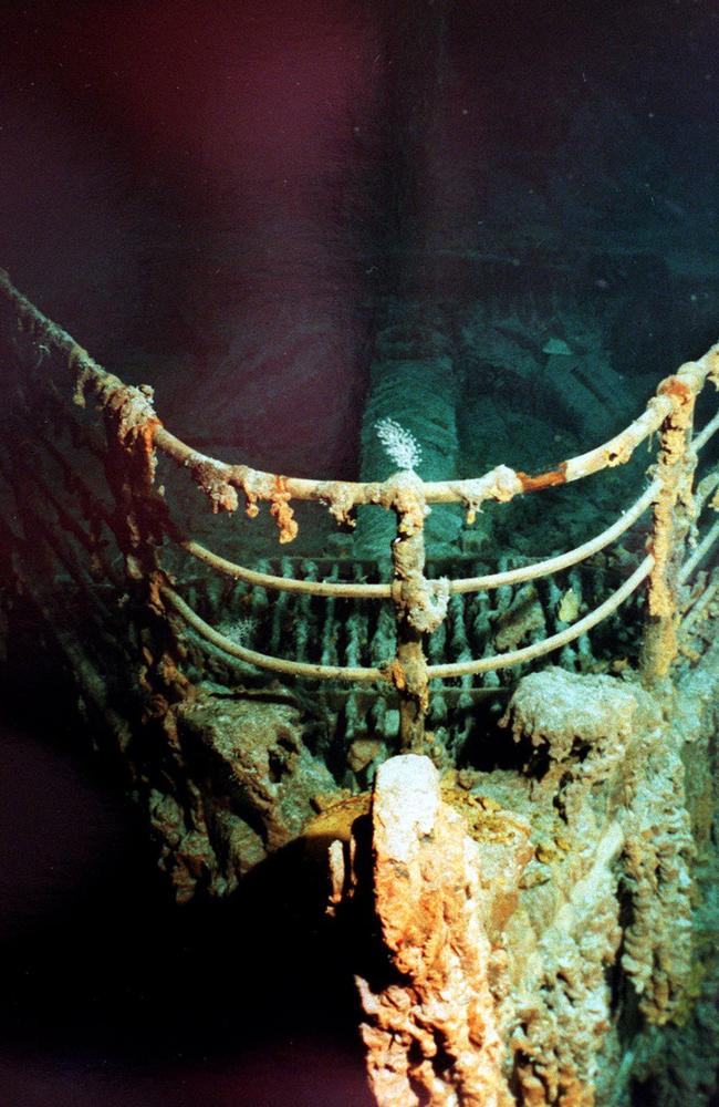 Photograph taken by adventurer Andrew Rogers of wreckage from the RMS Titanic on the bottom of the Atlantic Ocean off the coast of Newfoundland, Canada on October 10, 1998.