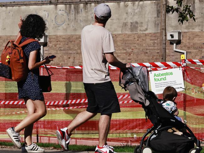 A family in Munns Reserve, Millers Point on Saturday Picture: Sam Ruttyn