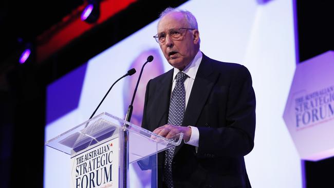 Former prime minister Paul Keating speaking at The Australian’s Strategic Forum: How should we manage our relationship with China? in Sydney. Picture: Nikki Short