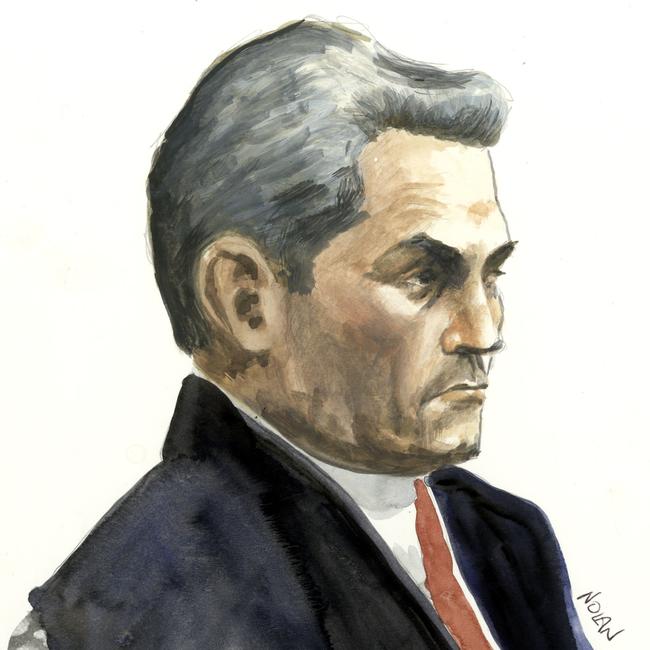 A sketch of Francesco Mangione, who will have his jail term expire in 2024.