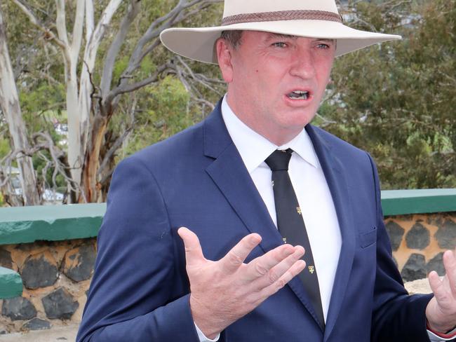 Barnaby Joyce during a press conference in Armidale, New South Wales, Friday, February 23, 2018. Mr Joyce has resigned from the leadership of the Nationals Party as his party investigates an allegation of sexual harassment which he denies. (AAP Image/Marlon Dalton) NO ARCHIVING