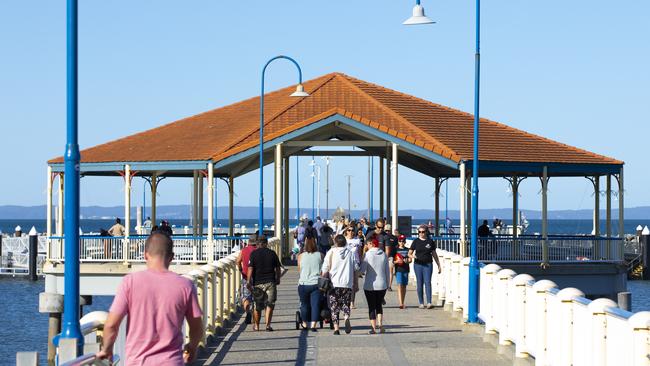 Redcliffe jetty first day of relaxed coronavirus restrictions. Picture: Renae Droop