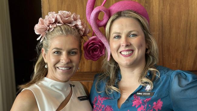 Melbourne Racing Club board members and John Kanga supporters Alison Saville (left) and Caitrin Kelly. Picture: Supplied