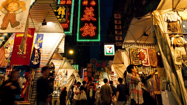 The Ladies Market at Mongkok in Hong Kong.