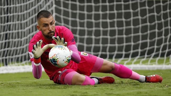 The safe hands of goalkeeper Mark Birighitti will be crucial for the Mariners this season. Picture: AAP Image/Darren Pateman