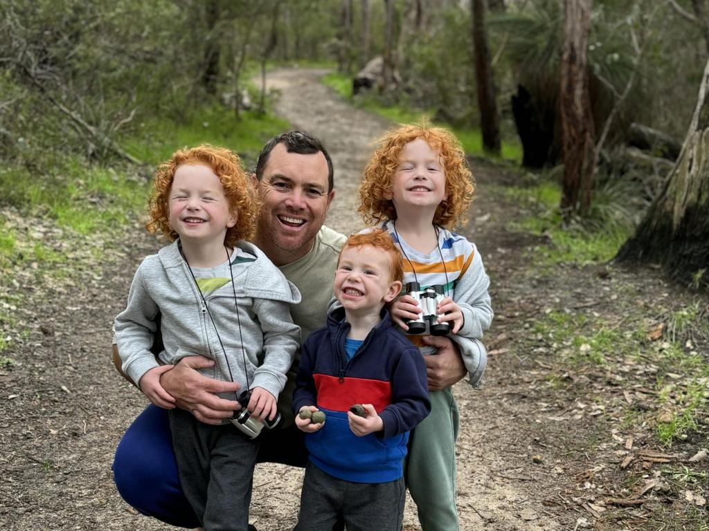 Graham Whitfield with his kids aged three and five.