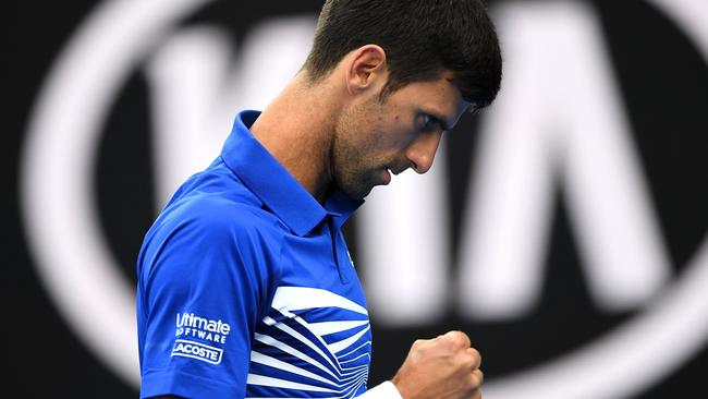 Relentless: Novak Djokovic is tightening the screws. Picture: Julian Smith/AAP