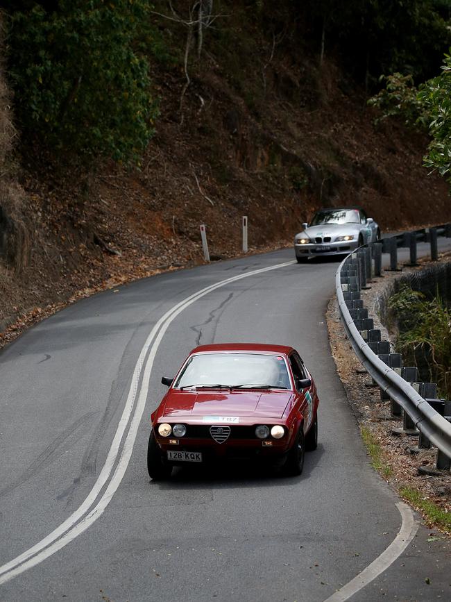 Alfa Romeo Alfetta GT followed by a BMW. Picture: Stewart McLean