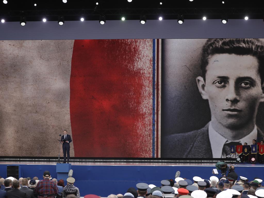 French President Emmanuel Macron speaks on stage. Picture: AP: Photo/Matt Dunham.