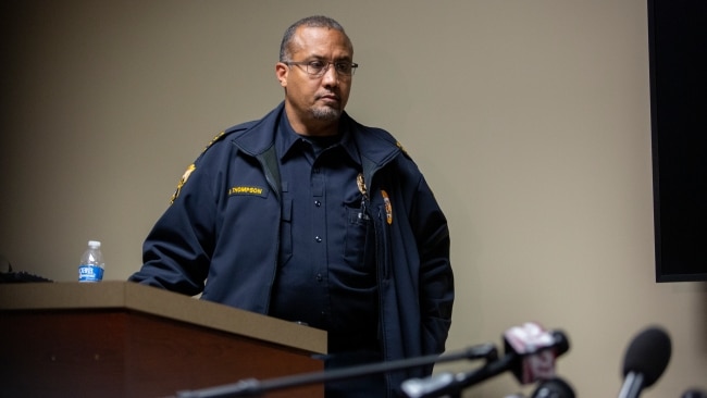 Waukesha Police Chief Daniel Thompson speaks at a press conference following an incident where an SUV drove through pedestrians at a holiday parade, killing at least five and injuring 40 more. Picture: Getty