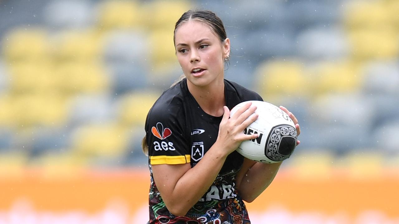 Talia Fuimaono played in the recent NRL All Stars match. Picture: NRL Photos