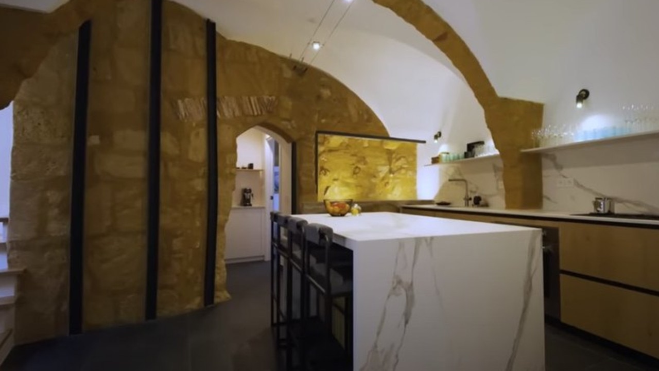 The kitchen ended up spanning both structures. Picture: CNBC Make It/YouTube