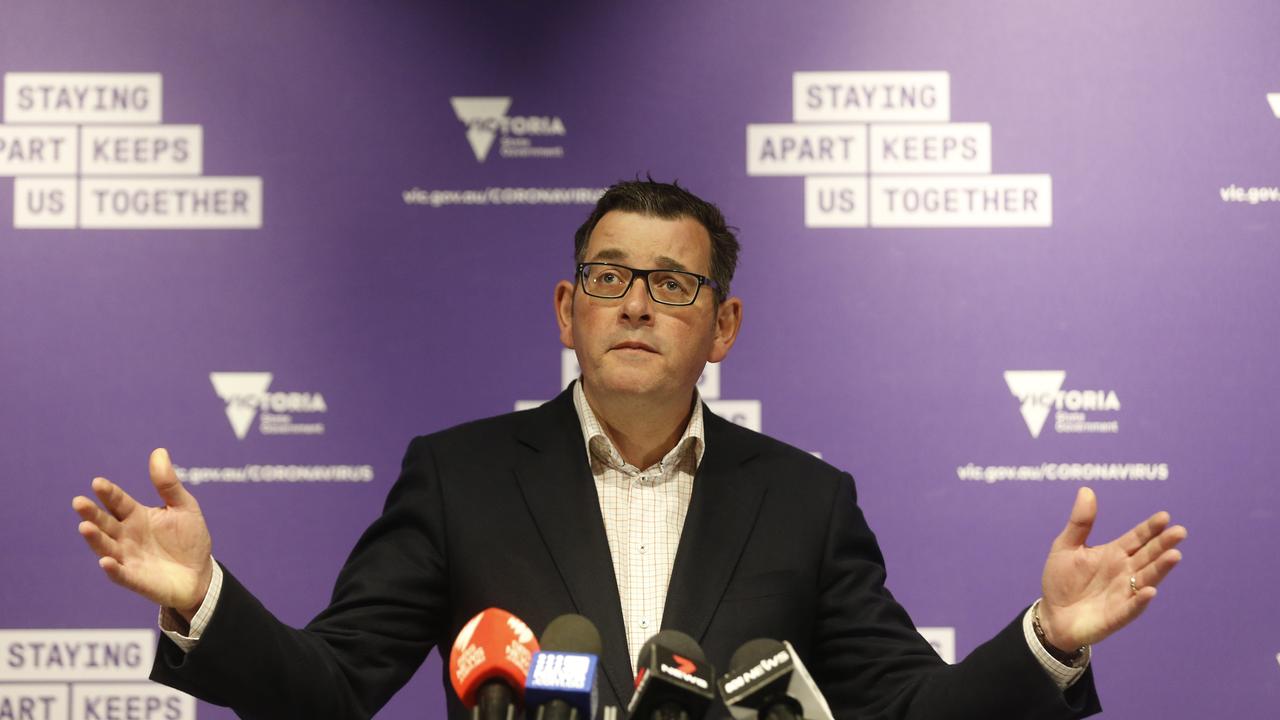 Premier Dan Andrews announced a slew of measures to help out residents stranded in nine towers in Melbourne. Picture: Valeriu Campan/NCA NewsWire