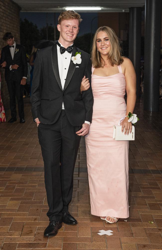 Stirling Cameron and partner Lexi McNall at Toowoomba Grammar School formal at Rumours International, Wednesday, November 13, 2024. Picture: Kevin Farmer