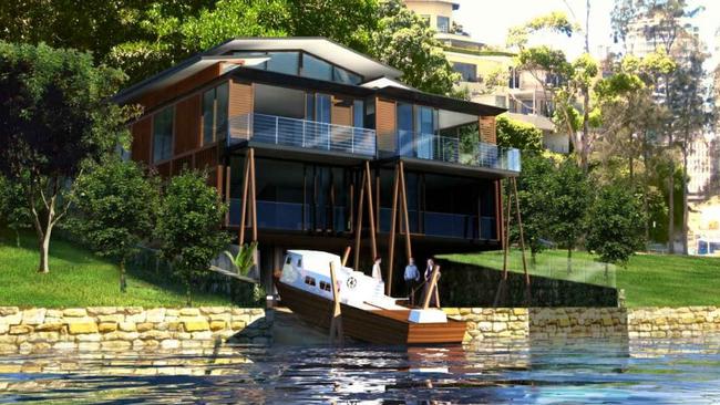 An artist’s impression of what the waterfront home could look like.