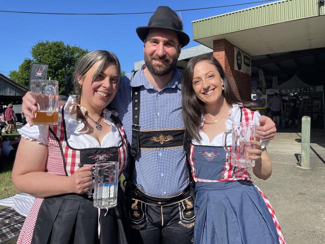 Samantha, Emily and Anthony at the 2024 Yarra Valley Oktoberfest. Picture: Himangi Singh.