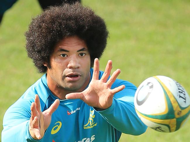 Tatafu Polota-Nau  during a Wallabies training session at Leichhardt Oval ahead of their game against Scotland. pic Mark Evans