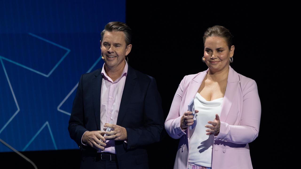 Todd Woodbridge and Jelena Dokic. Picture: TENNIS AUSTRALIA/FIONA HAMILTON