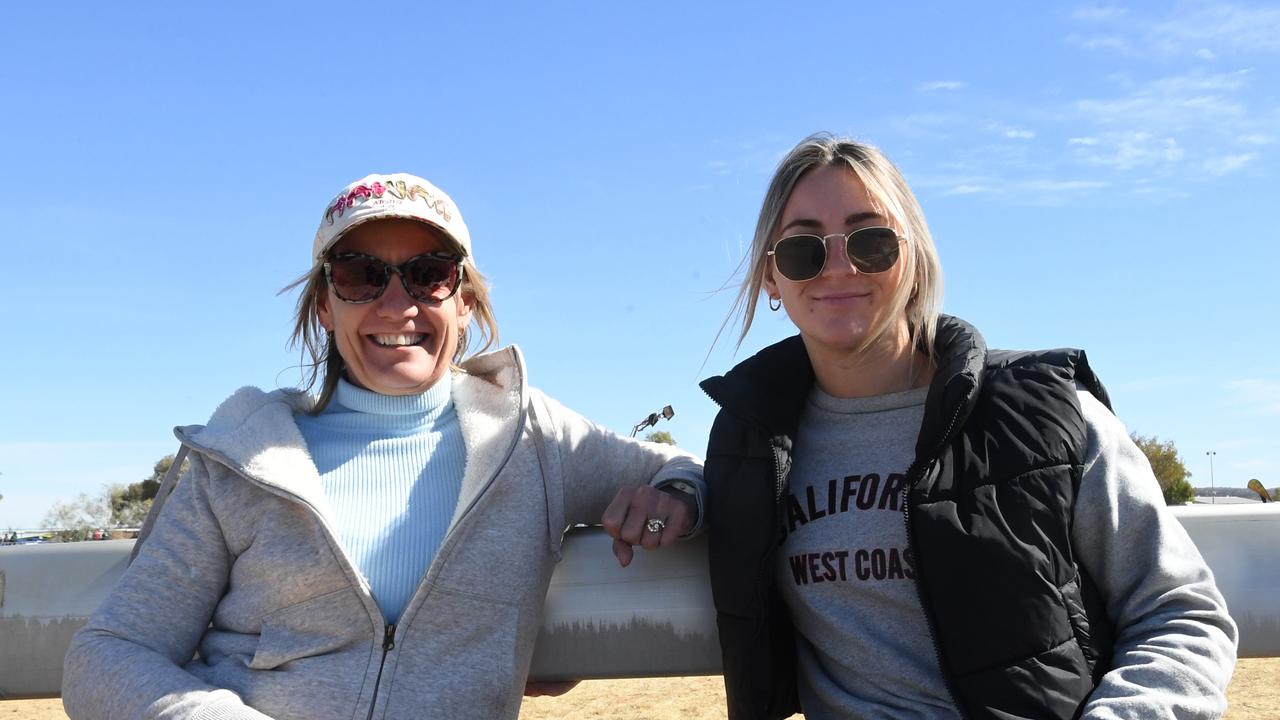 Carrie Clen and Hope Ferguson from Roma at Finke Desert Race 2022. Picture: (A)manda Parkinson