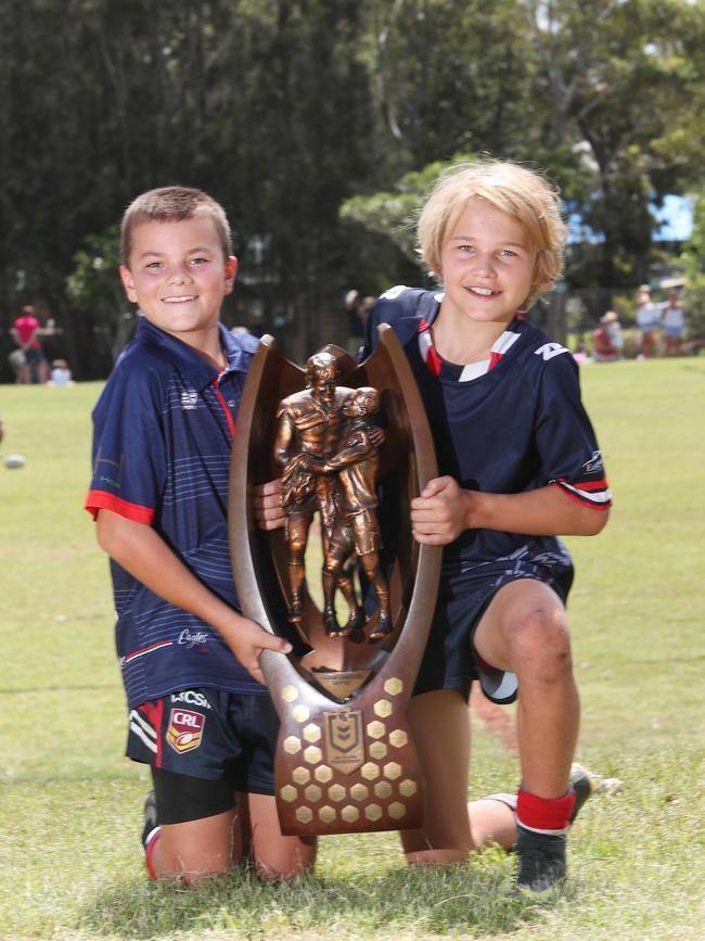 Koby Houghton and Ronan Hope at Central Coast Roosters Gala Saturday 29th February 2020 at Tuggerah Lakes Secondary College The Entrance campus. Picture: Sue Graham