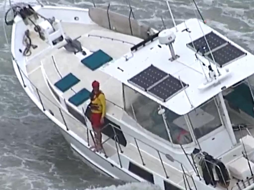 A lifesaver aboard the boat. Picture: 7 News