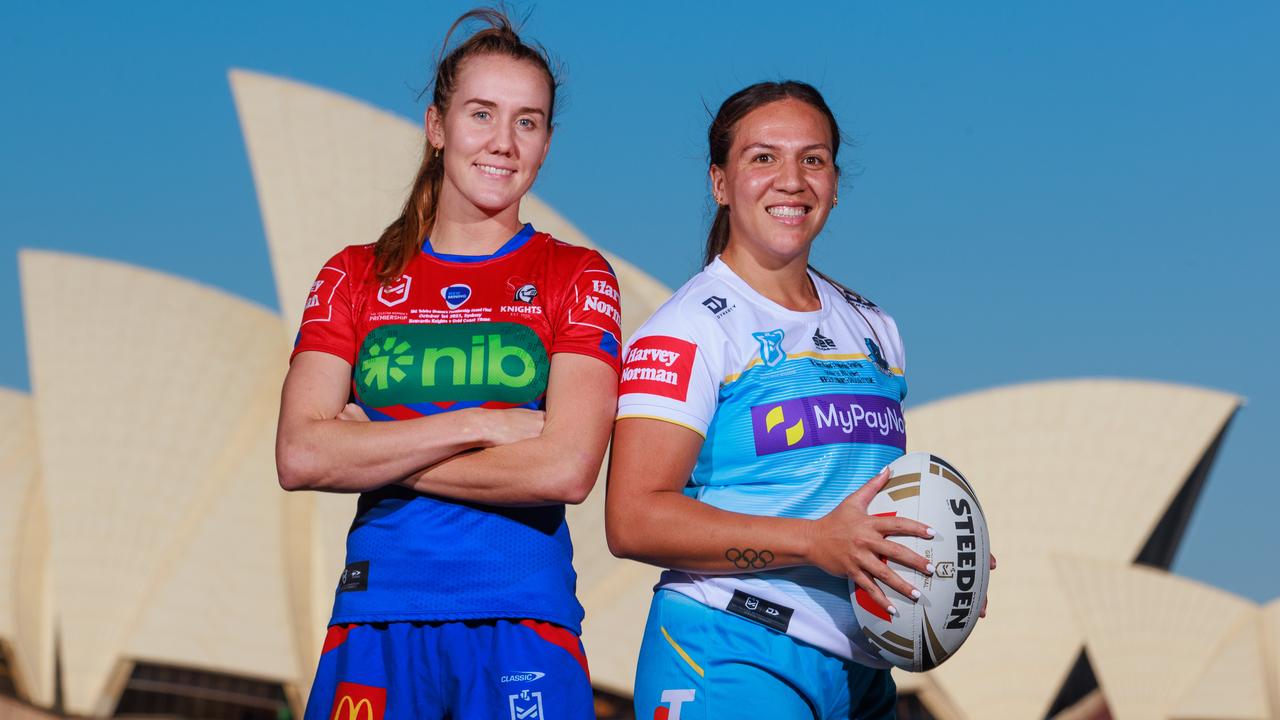 Star fullbacks Tamika Upton and Evania Pelite will go head to head in the NRLW grand final. Picture: Justin Lloyd