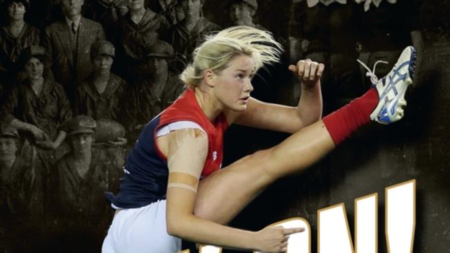 Detail from the cover of Play On! The Hidden History of Women’s Australian Rules