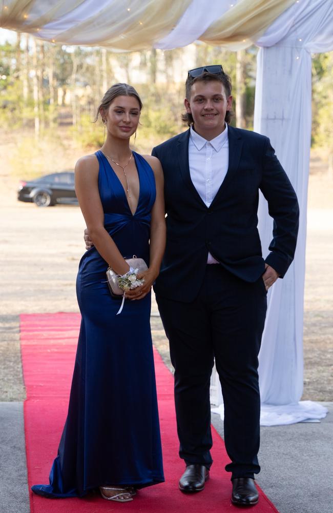 Charlie Walker and Lilly Stubbins arrive at the Gympie State High School formal 2023. November 16, 2023. Picture: Christine Schindler