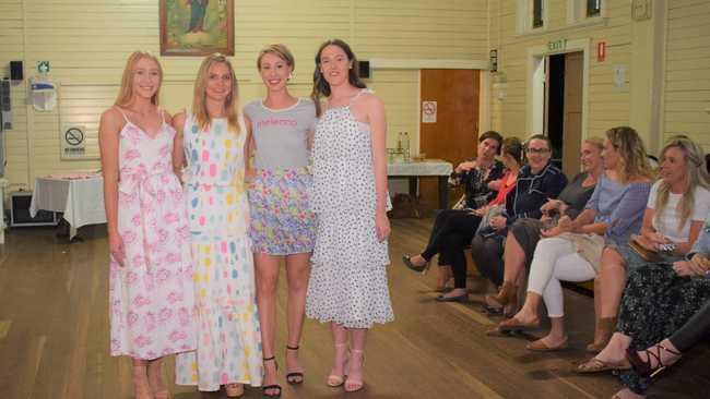 NEW COLLECTION: Tawnie Benecke, Mel Weller, Asha Josland and Lauren Fendley showcasing four of this season's cutest ensembles at the Melenco Spring launch. Picture: Kate McCormack