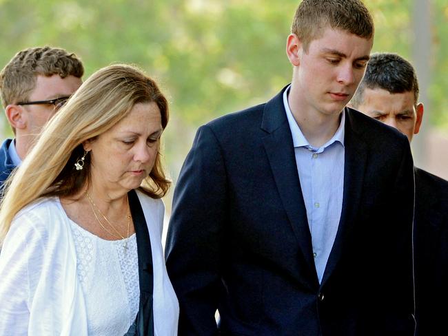 Brock Turner, right, has tried to use college drinking culture as a defence for the attack.