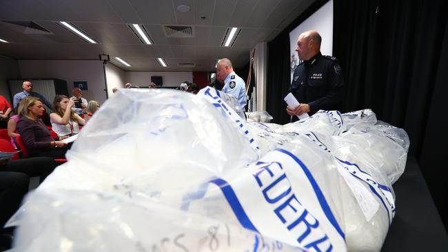 The drugs on display at Australian Federal Police Headquarters in Adelaide. Picture: Tait Schmaal.