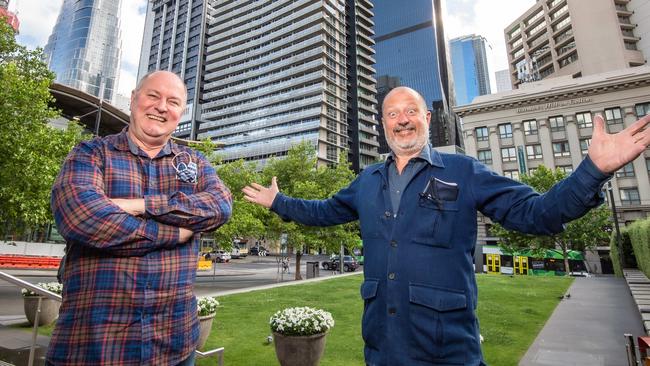 3AW breakfast hosts Ross Stevenson and Russel Howcroft remain the kings of Melbourne’s breakfast radio. Picture: Jason Edwards