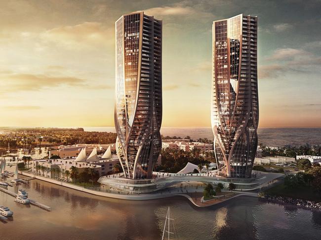A concept image on the Sunland Group's proposed $600 million Mariner’s Cove development.