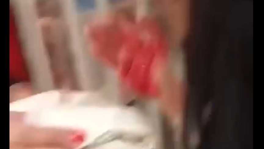 Videos shared on social media of a teenage girl allegedly stabbed by a man at Kawana Shoppingworld yesterday. He remains at large. Warning: Graphic images